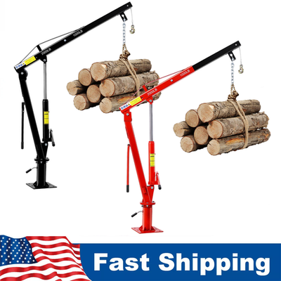 #ad 2000 Lbs Folding Hydraulic Pickup Truck Mounted Bed Crane Jib Crane Hoist Lift $179.59
