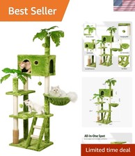 Cat Palm Tree Tower, Indoor Cats, Green Cat Tree, Scratching Post, Felines Fun