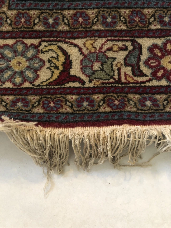 Alfombra turca vintage, alfombra bohemia de diseño geométrico hecha a mano 2,75 x 4,25 pies Foto 3 de 4