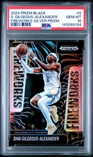 SHAI GILGEOUS-ALEXANDER PSA 10 2024-25 PANINI PRIZM BLACK #5 FIREWORKS SILVER 19
