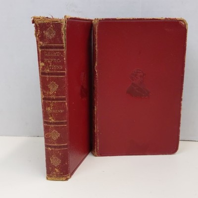 Charles Dickens Great Expectations Little Dorrit Red Vintage Book Set