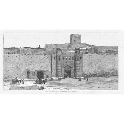 Usbekistan Der Winterpalast des Khan zu Chiwa - Antiker Druck 1884
