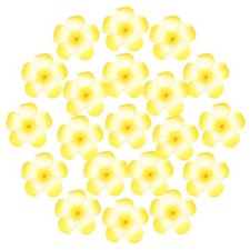 20-Pack Artificial Plumeria Flower Heads, 3.35" Fake Flowers,Yellow Heart Yellow