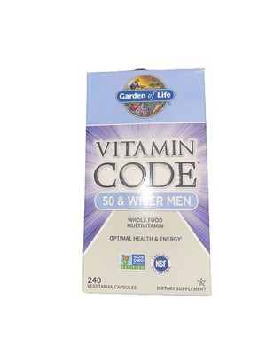 Garden of Life Vitamin Code 50 & Wiser Men 240 Veg Caps Exp 05/2026