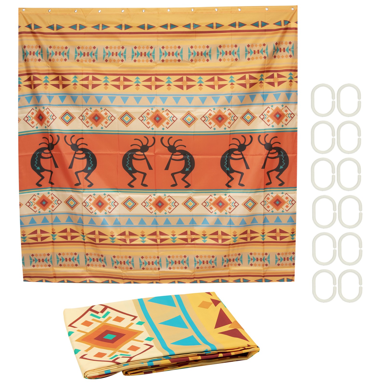 Занавеска для душа Canyon Sky Kokopelli с 12 крючками, 70 x 70