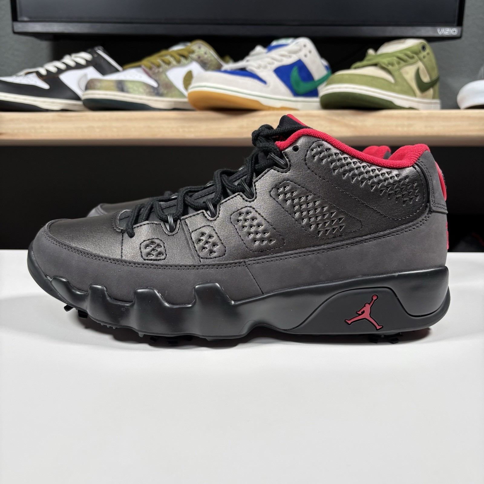 Nike Air Jordan 9 Retro Low Golf Charcoal Black Red Mens Sneakers FJ5934-002