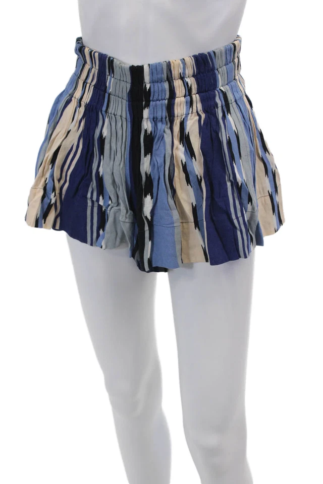 Ella Moss Womens Striped Elastic Waist Slip-on Shorts Blue Size XS - Image 2 of 4