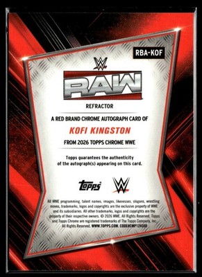 2026 Topps Chrome WWE #RBA-KOF Kofi Kingston Raw Refractor Auto | eBay