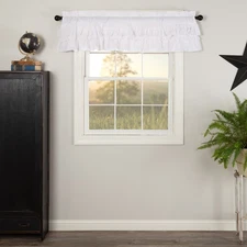 Farmhouse 16"x60" Valance White Rod Pocket Kitchen Window Curtains VHC Brands