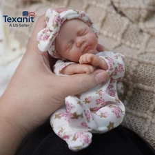 7" Girl Micro Preemie Full Body Silicone Baby Doll ，Realistic Newborn Baby Doll 