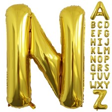40 Inch Party Balloon, Gold Letter Mylar Holiday Decor, Gold
