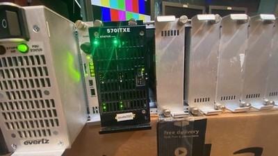 EVERTZ 570ITXE IP Gateway & Processor w/ rear 570ITXE-HW-P60-UDC SMPTE ST 2110