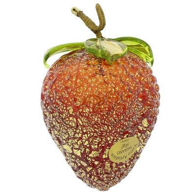 GlassOfVenice Murano Glass Strawberry Hanging Figurine