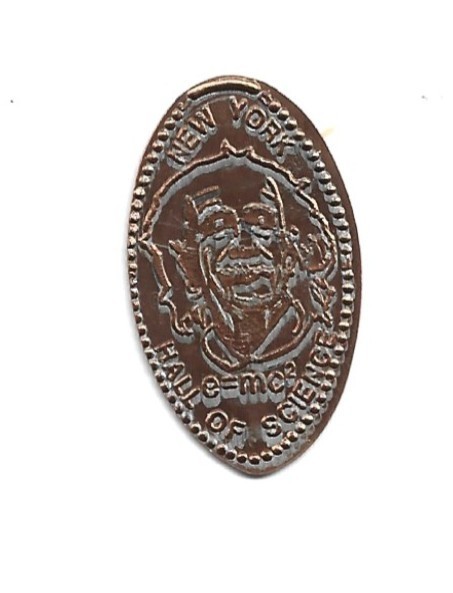 Elongated penny (cent) NEW YORK HALL OF SCIENCE Queens NY m#2 RETIRED zinc coin