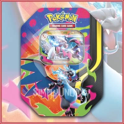 Pokémon TCG: Mega Charizard X ex Tin 4 Packs + Promo *IN STOCK