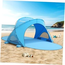 Beach Tent Sun Shelter, Beach Shade Tent with UPF50 UV For 3 Person Blue