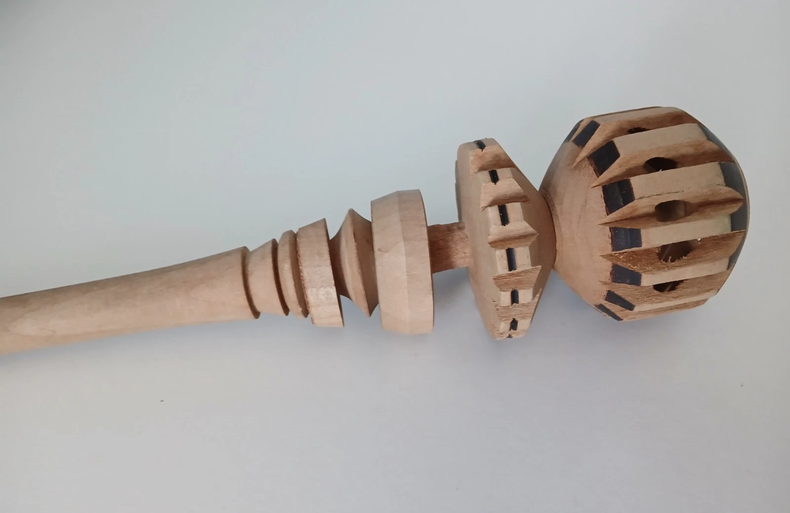 Hand Made Carved Wooden Mexican Molinillo Hot Chocolate Stirrer Whisk Beautiful