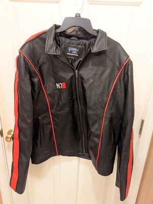 MASS EFFECT 3 N7 JACKET COMMANDER SHEPARD STYLISH GENUINE & FAUX LEATHER JACKET