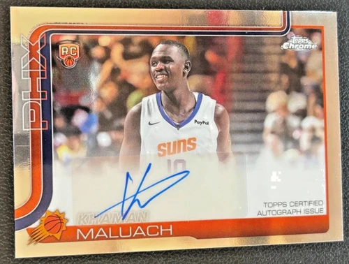 Khaman Maluach 2025-26 Topps Chrome Auto Autograph RC Phoenix Suns E55