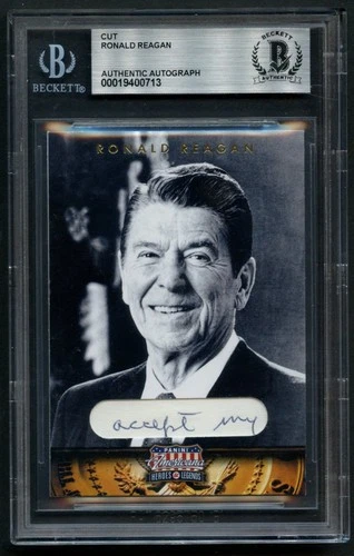 Ronald Reagan HANDWRITTEN WORD from Letter (Read Description) Custom Card BAS