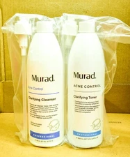 Murad Clarifying Cleanser + Toner Acne Control Pro Size Bundle [16.9 fl oz]