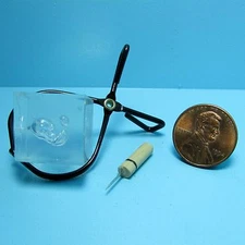 Dollhouse Miniature Plastic Ice Block with Tongs and Pick IM65035