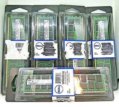 Samsung (5) 8GB 2RX4 PC3L-10600R-09-11-E2-D3 ECC REGISTERED DDR3 Lot of 5