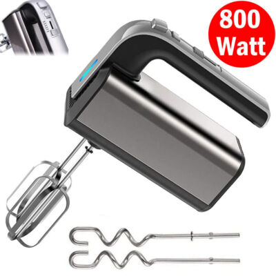 800 Watt Handmixer Handrührgerät Hand Rührer Mixer Edelstahl Zubehör Stabmixer