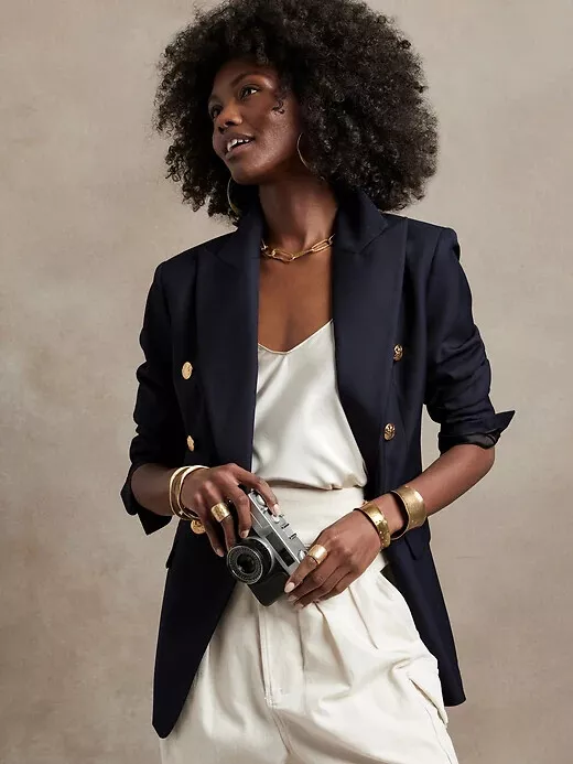 Banana republic hotsell gold blazer