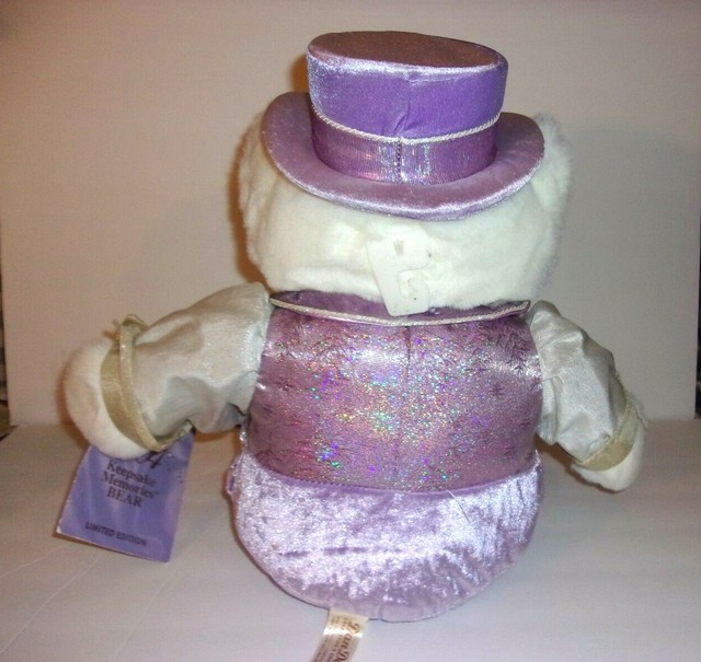 2004 Dan Dee Walmart Keepsake Memories Teddy Bear Plush White Purple