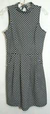 Charming Charlie Black & White Polka Dot High Neck Sleeveless Dress Size S NWT