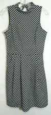 Charming Charlie Black & White Polka Dot High Neck Sleeveless Dress Size S NWT