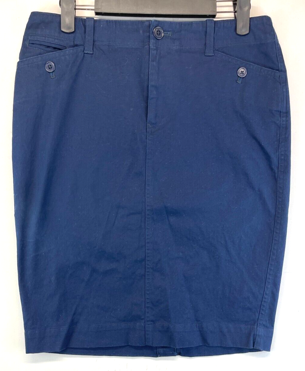 Lauren Ralph Lauren Skirt - Womens Size 2 - Navy Blue - Pockets - Stretch (2117)