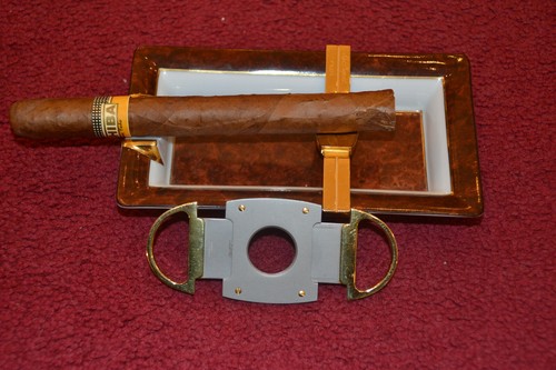 Dupont, cenicero (Limoges) con soporte de zig dorado (Dupont) + Zino Cutter - Imagen 4 de 7