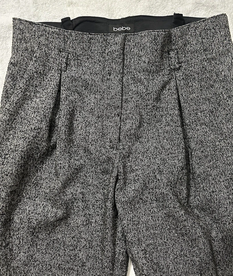 Bebe Mezcla de Lana A Medida Bolsa de Papel Cintura Pantalones Mujeres 4 Puños Años 90 Grunge De Colección Foto 3 de 4