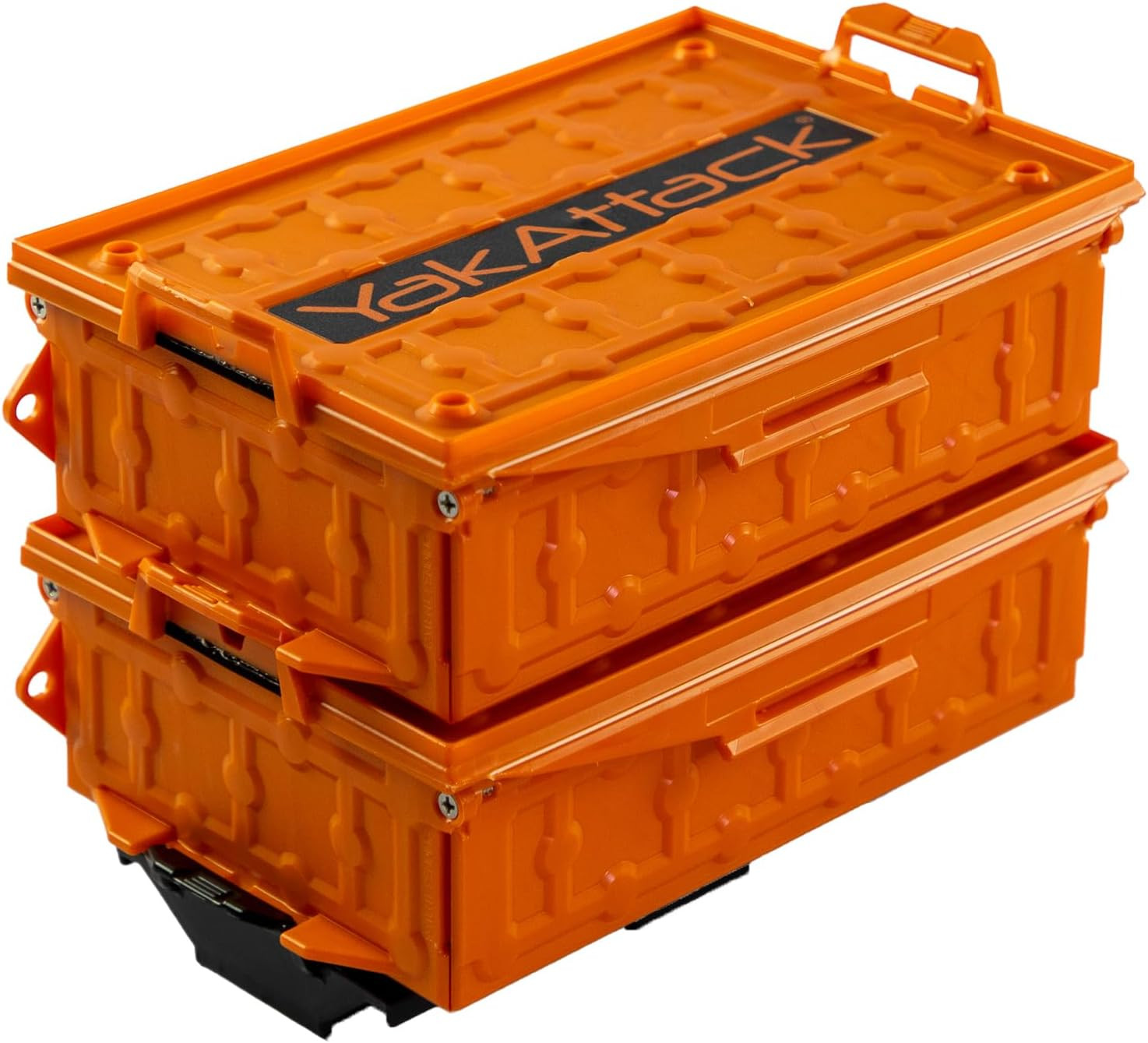 Tracpak Combo Kit, Set of Two Stacking Fishing Gear Storage Boxes with Track Mou