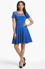 Halston Heritage Illusion Ponte Knit Fit & Flare Dress (size 10)