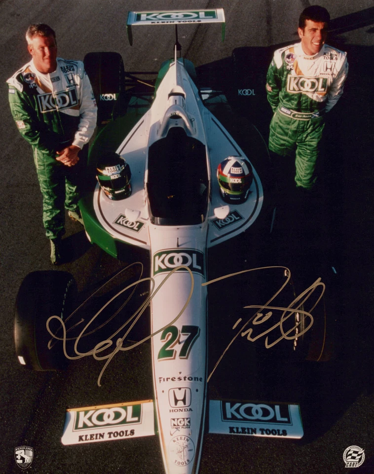 Paul Tracy & Dario Franchitti firmaron "CART" 8x10 Foto PROOF Team Kool Green COA Foto 2 de 4