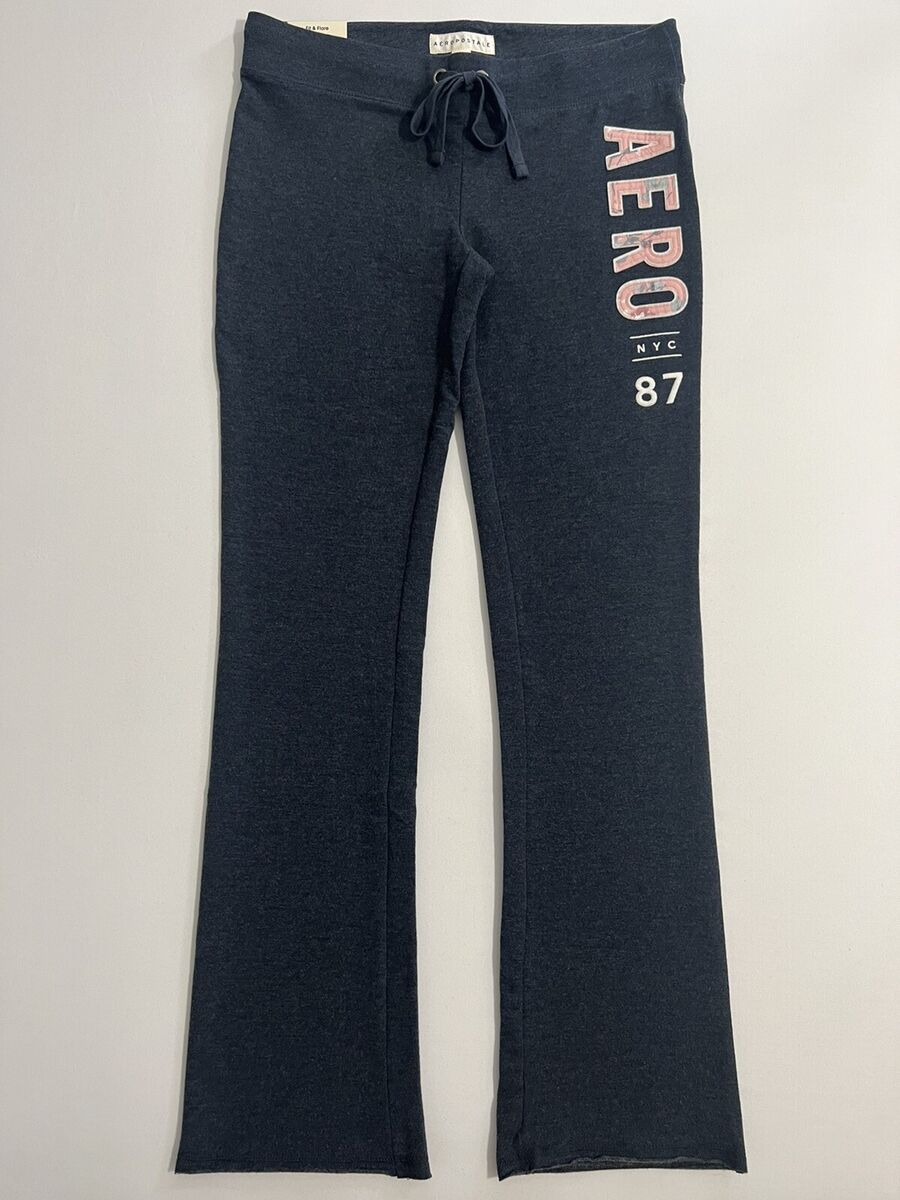 Aeropostale Aero 87 Womens Navy Fit & Flare Sweat Pants Slim Fit