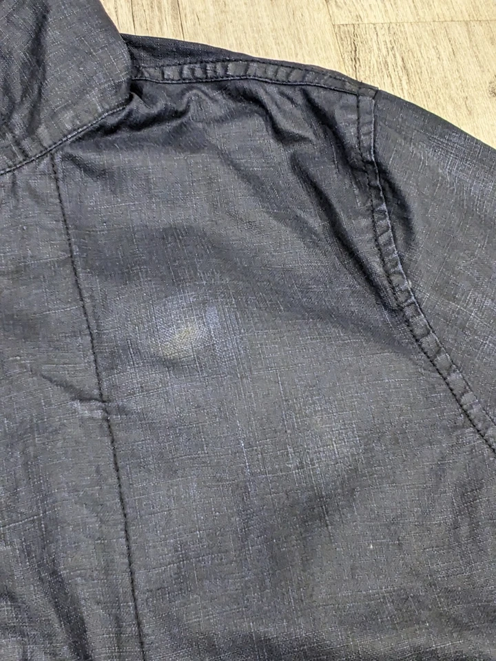 Pretty Green Mens Jacket X Small Blue Navy Linen Parka Casuals Liam Oasis - Image 4 of 4