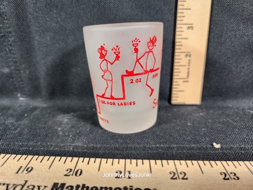 Vintage Jackass Measured Comedy Hazel Atlas Frosted Shot Glass