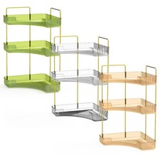 Bathroom Countertop Organizer 3 Tier Corner Makeup Storage Shelf Perfume Tray