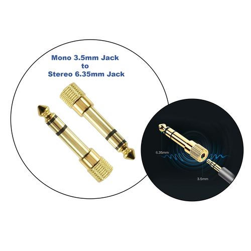 Headphone Adapter Small to Big 3.5mm to 6.35mm 1/4 Inch Jack Audio Adaptor UK - Picture 6 of 8