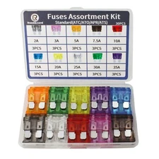 Auto Car Standard Blade Fuses 30Pcs 2A-35A Assortment Kit for Car Boat Truck SUV