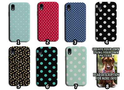 Polka Punkt Handyhülle Abdeckung Punkte Muster Design Flecken rot schwarz weiß grün gold