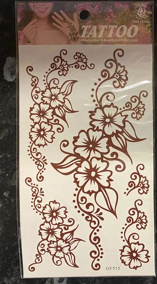 ALIWALICREATIONZ Sketch Arty brown Mehndi henna style temporary tattoos Indian Eid Uk Seller