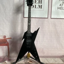 Custom X Razorback Electric Guitar Black Tremolo Bridge HH Pickups Free Shipping