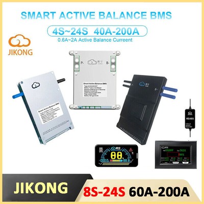 JK BMS 8S-24S 60-200A LiFePo4 Li-ion 0.6A 1A 2A Active Balance Board Battery AEU