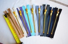 CERNIERA LAMPO 10-12-14 CM, FISSA IN METALLO PER JEANS/PANTALONI,ZIP COLORI VARI