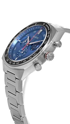 Gucci Interlocking G Quartz Stainless Steel 41mm Blue Dial Men's